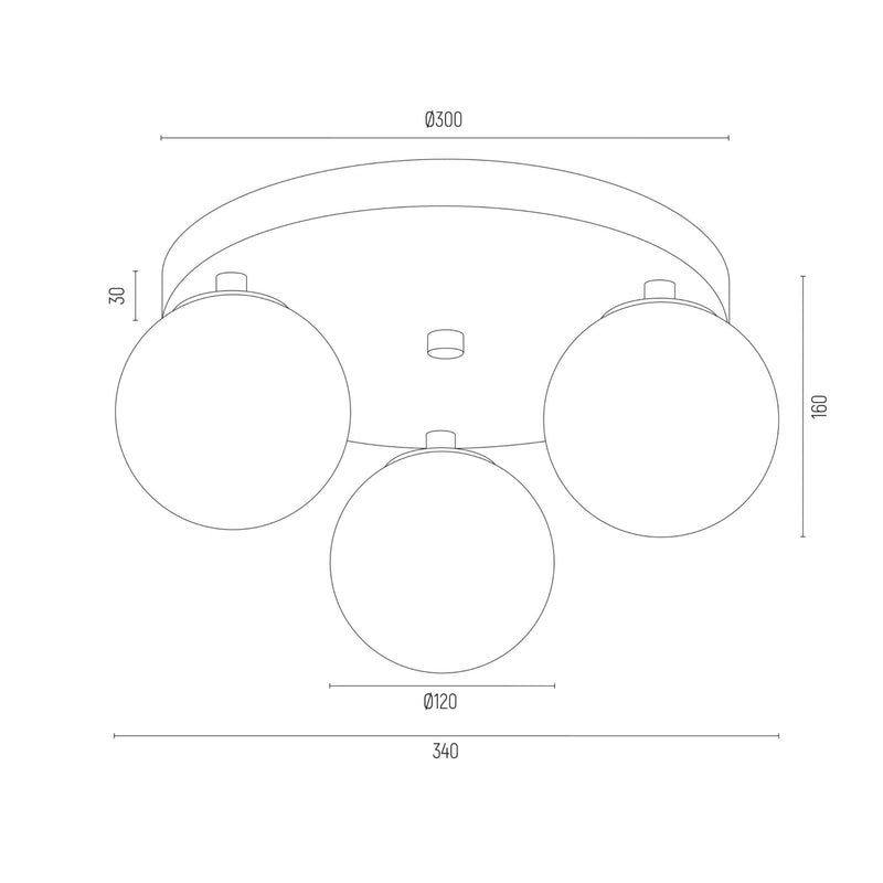 Argon Fabio 3L ceiling lamp E14 H 16cm