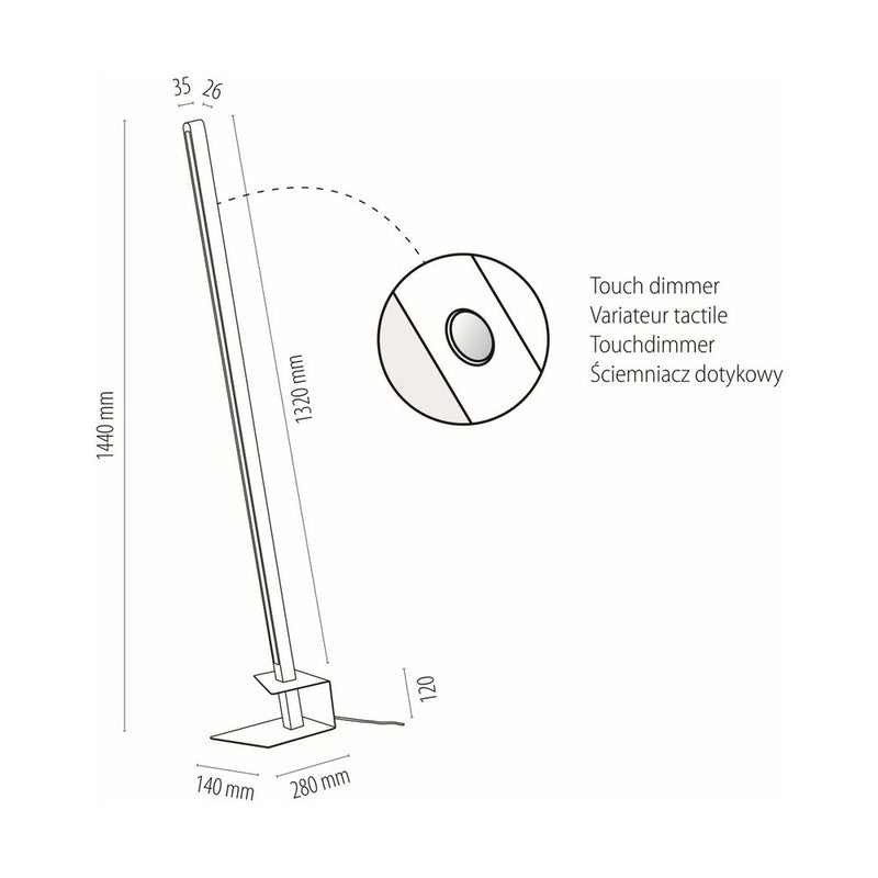 Forestier Ceiling Lamp 1xLED 12V Integrated 12W Gray Stained Pine/Black