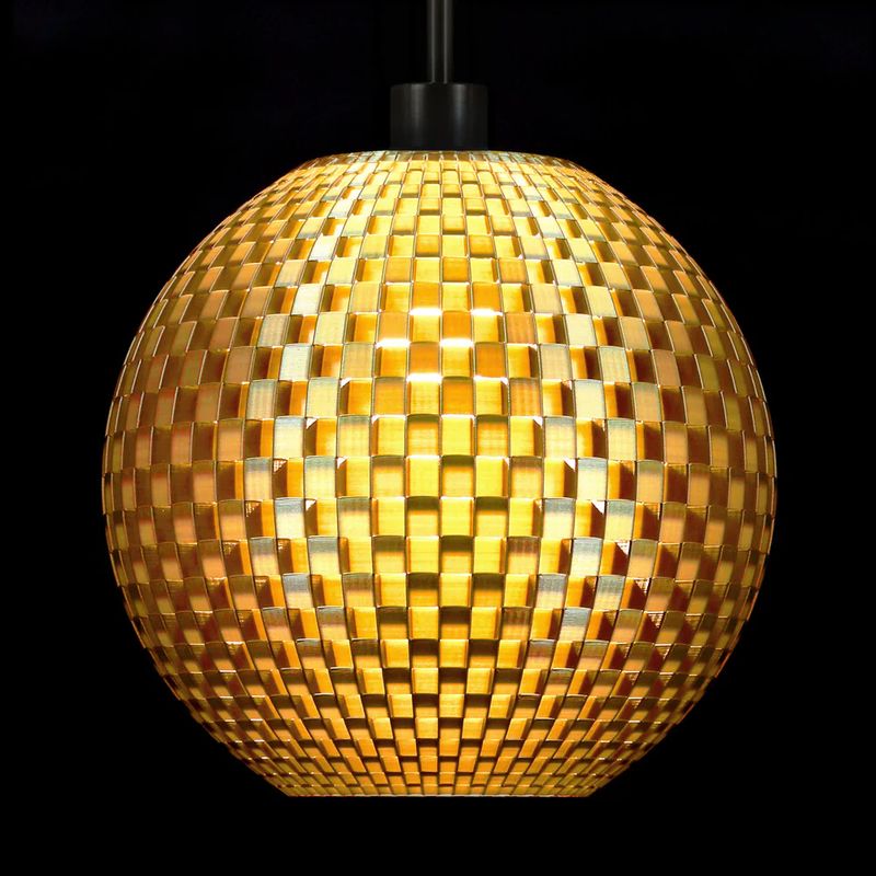 Pendant lamp Tagwerk Flechtwerk gold E27