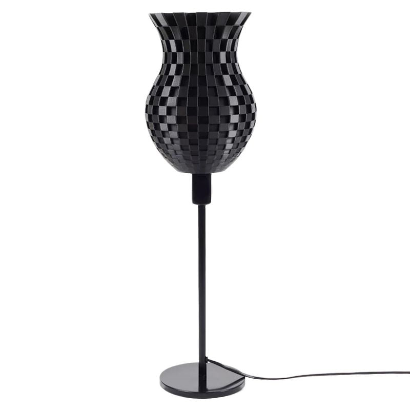 Table lamp Tagwerk Flechtwerk black E14