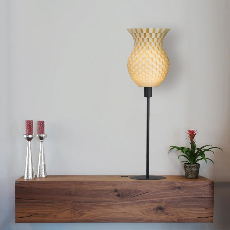 Lampada da tavolo Tagwerk Flechtwerk beige E14