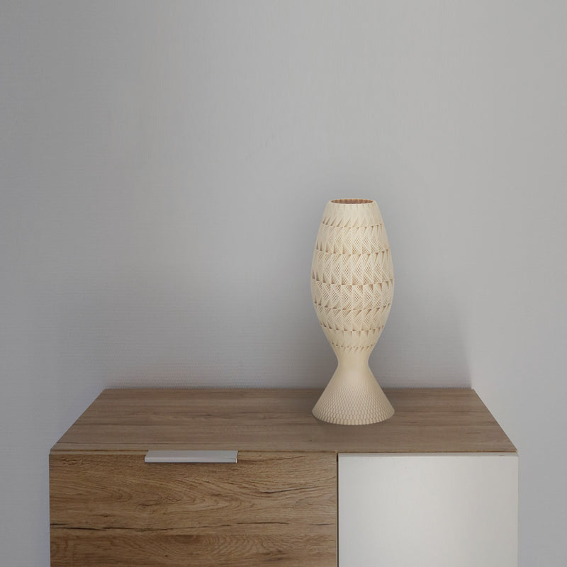 Table lamp Tagwerk Fraktal beige E27