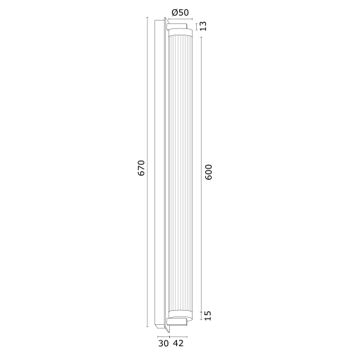 Argon Hampton 1L wall lamp H 153cm