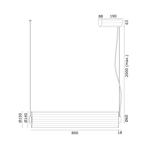 Argon Hampton 1L track lighting H 200cm