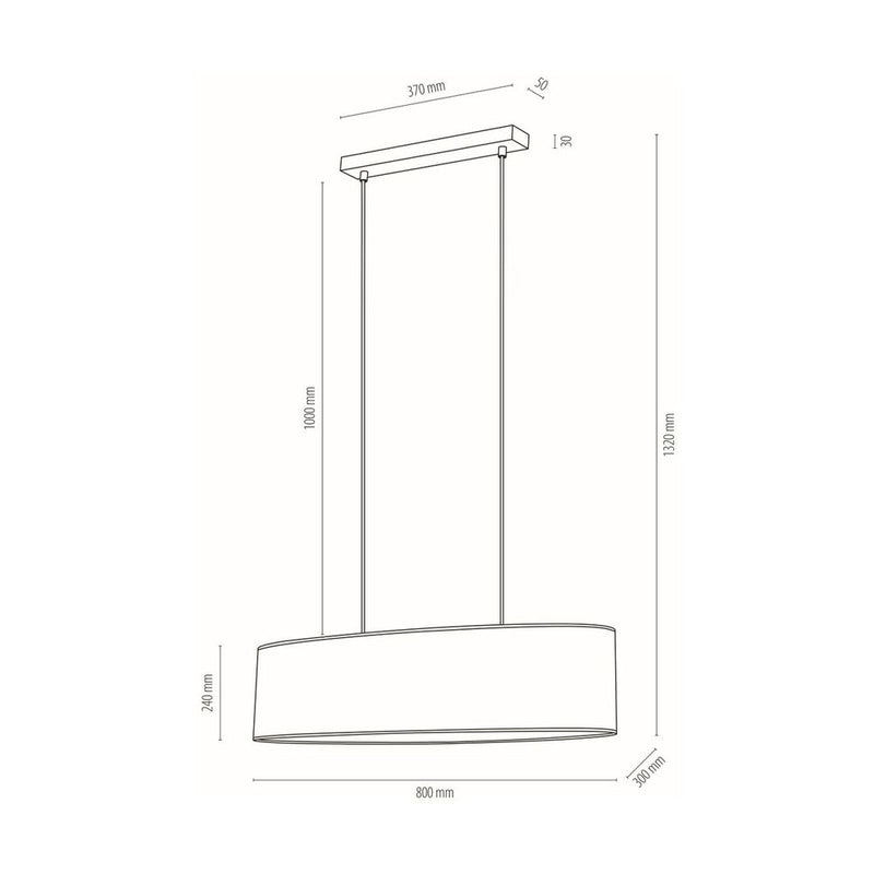 Hoja Pendant Lamp 2xE27 Max.40W Oiled Oak/Transparent PVC/Multicolor