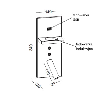 Elkim Lighting HOTELS 417H Akzentwandleuchte LED / LED (SMD)