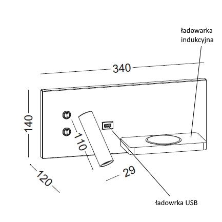 Elkim Lighting HOTELS 417L Akzentwandleuchte LED / LED (SMD)