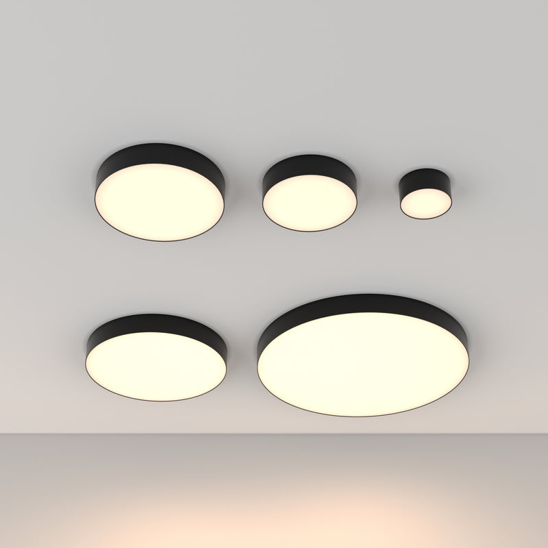 Maytoni Zon 1L flush mount ceiling lamp, black LED D 12cm