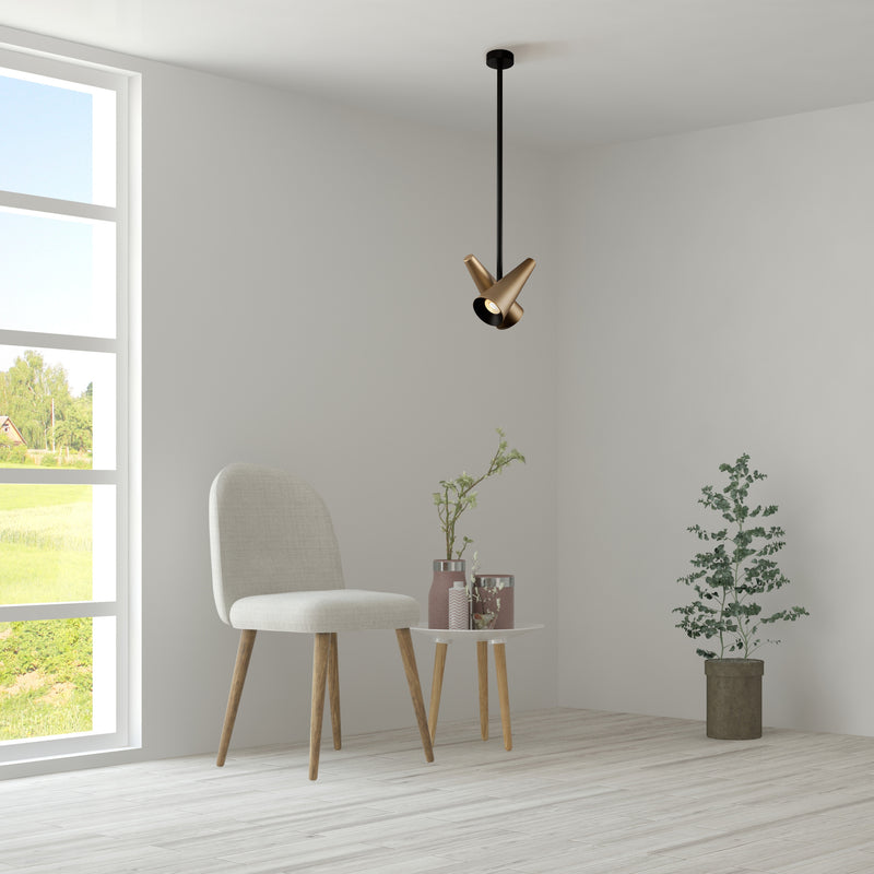 Maytoni Giro 2L pendant lamp, brass GU10 D 21cm