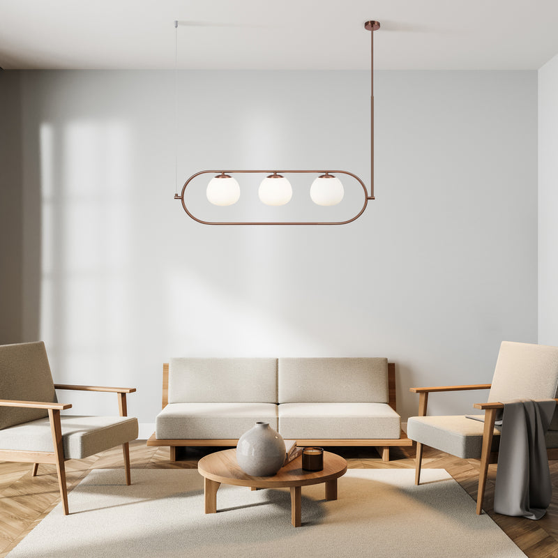 Maytoni Erich 3L linear suspension ceiling lamp, brass E14 D 15cm