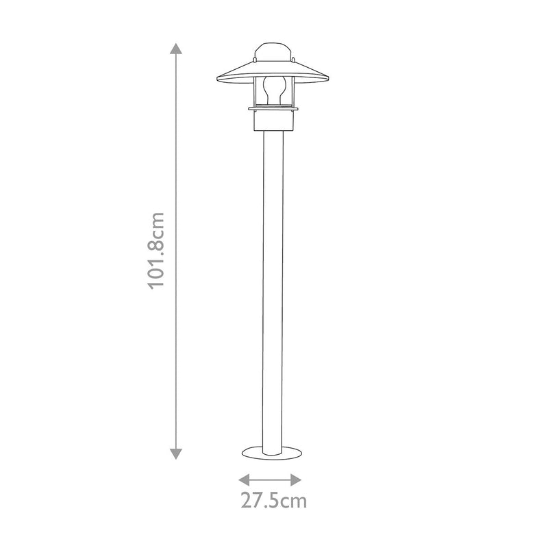 Farola Elstead Lighting (KLAMPENBORG-BOL-BK) Klampenborg acero inoxidable, vidrio transparente E27