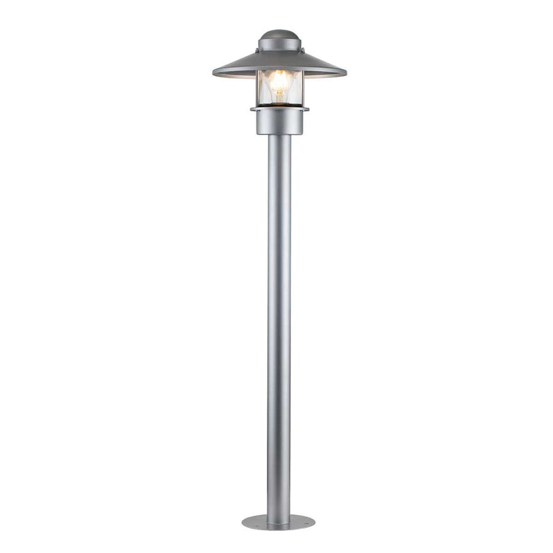 Lampadaire Elstead Lighting (KLAMPENBORG-BOL-BK) Klampenborg acier inoxydable, verre transparent E27