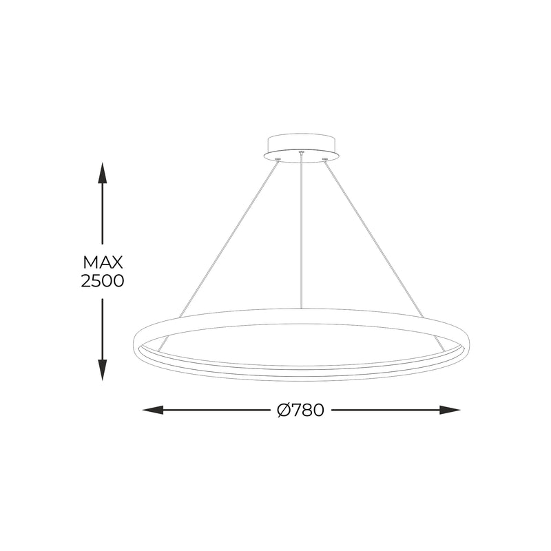 Pendant lamp Zumaline CIRCLE 1 x LED 50W metal white/black