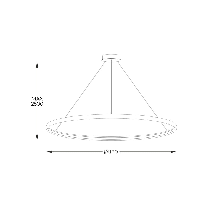 Pendant lamp Zumaline CIRCLE 1 x LED 50W metal white/black