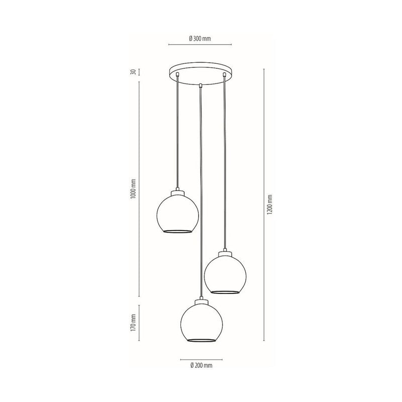 Britop Lighting Laguna Wood 3L Pendelleuchte helles Holz E27, D 40cm