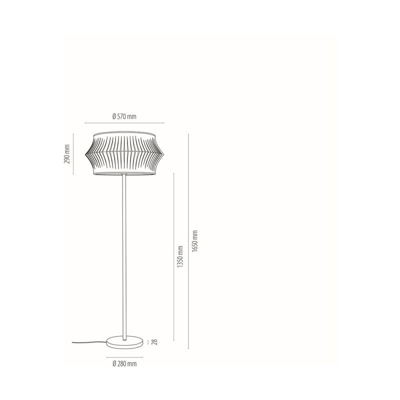 Lotus Floor Lamp 1xE27 Max.60W Black/Black PVC/Gray