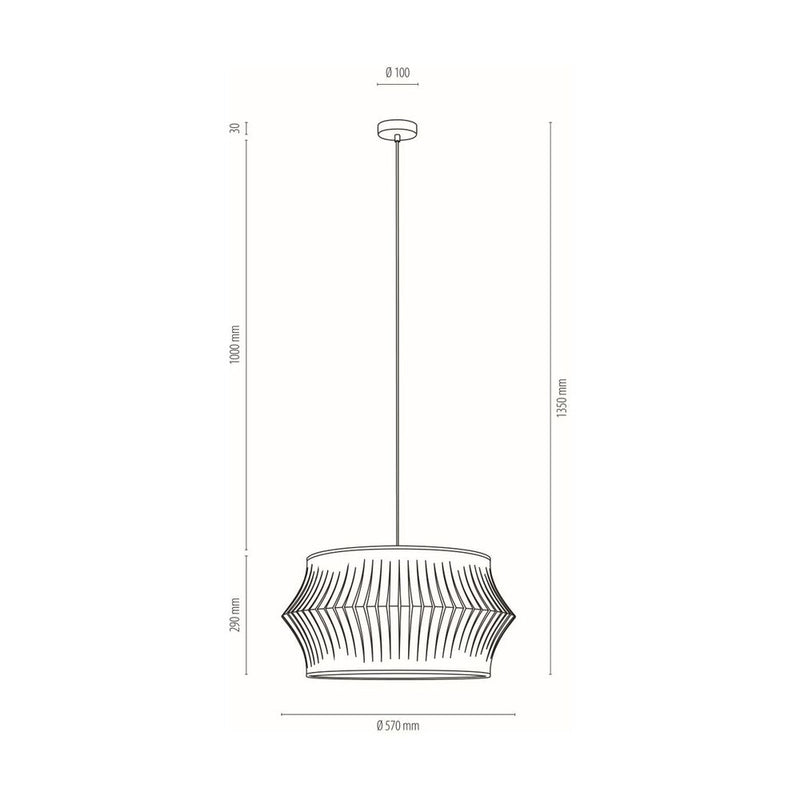 Lotus Pendant Lamp 1xE27 Max.60W Black/Transparent PVC/Gray