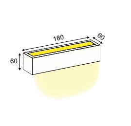 Elkim Lighting LUPO 180 2L lampada da parete LED (SMD)