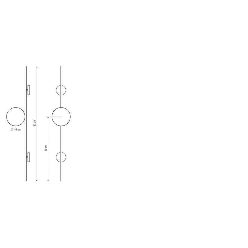 Luxcambra Lymington 1L wall sconce lamp E27, H 80cm