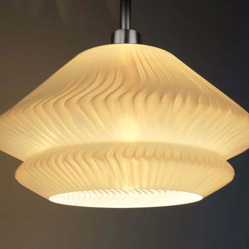 Pendant lamp Tagwerk Lamell white E27