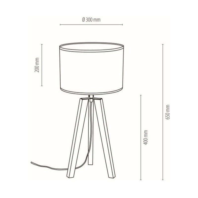 Malo Table Lamp 1xE27 60W Oiled Oak/Transparent PVC/Multicolor