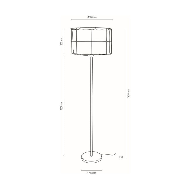 Marinero Floor Lamp 1xE27 Max.15W LED Black/White Linen