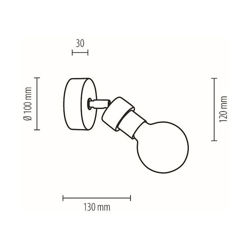 Marjolaine Wall lamp 1xE27 Max.25W Black/Oiled Oak