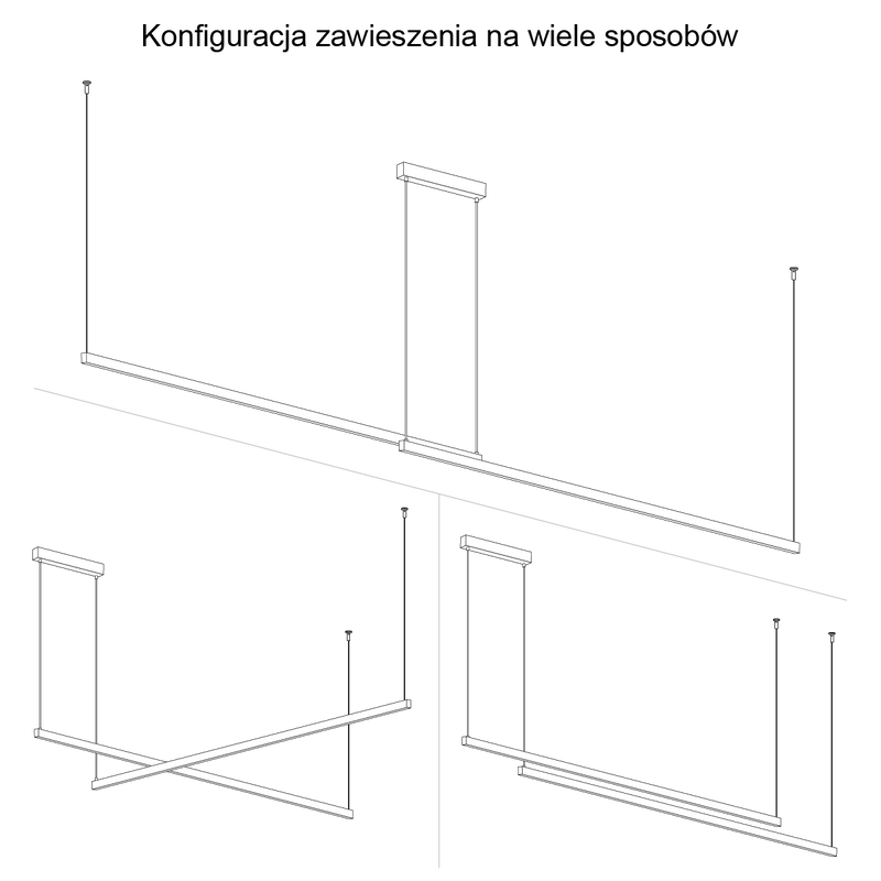 Argon Miami 1L pendant lamp W 120cm