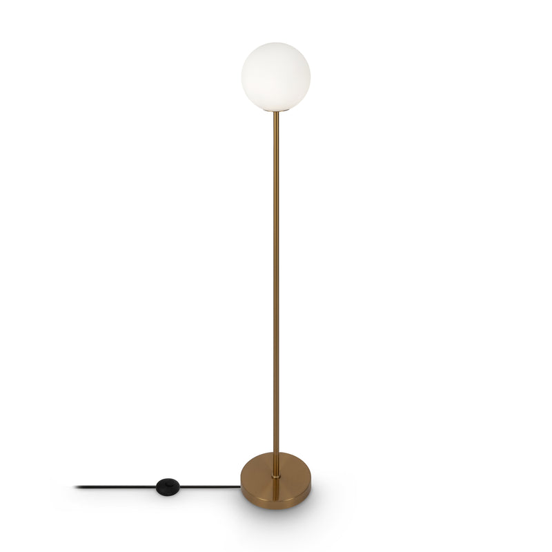 Maytoni Ring 1L floor lamp, brass E27 D 25cm