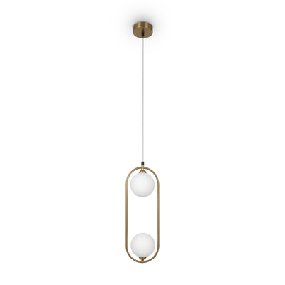 Maytoni Ring 2L pendant lamp, brass G9 D 12cm