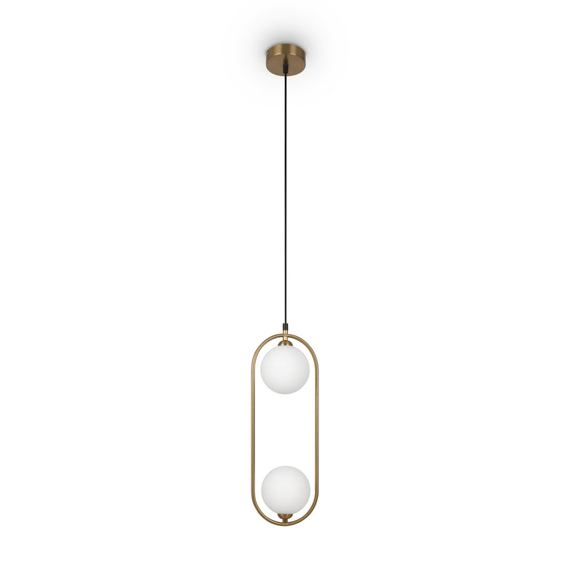 Maytoni Ring 2L pendant lamp, brass G9 D 12cm