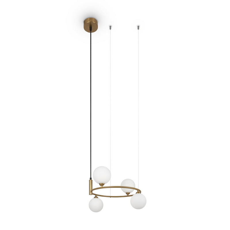 Maytoni Ring 4L pendant lamp, brass G9 D 40cm