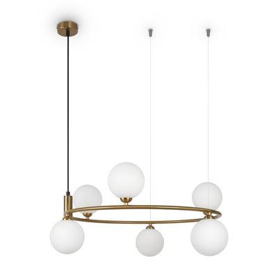 Maytoni Ring 6L pendant lamp, brass G9 D 58cm