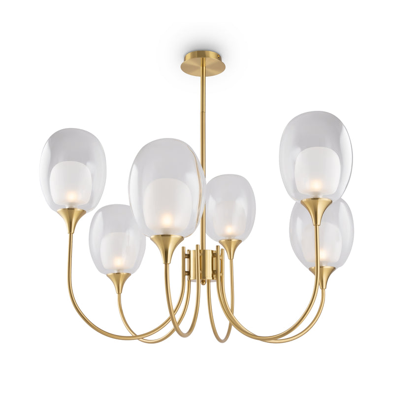 Maytoni Aura 6L chandelier, brass E14 D 95cm