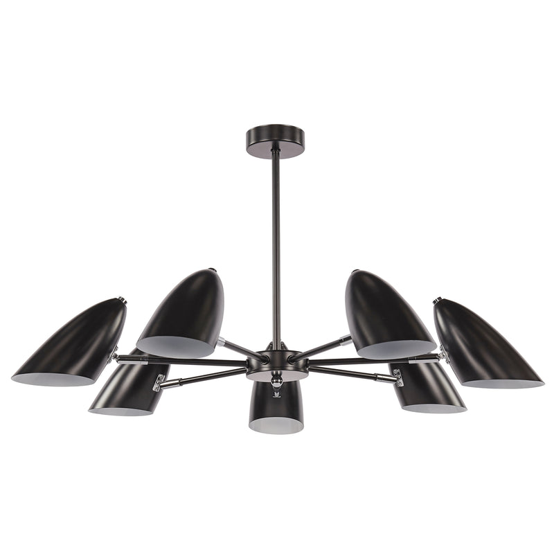 Maytoni Aida 7L chandelier, black E14 D 73.1cm