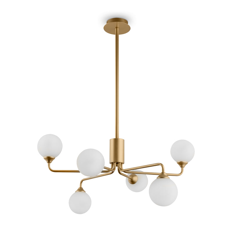 Maytoni Alexis 6L chandelier, matt gold G9 D 65cm