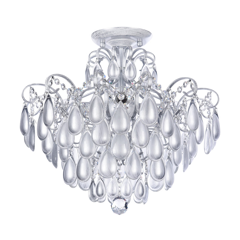 Maytoni Chabrol 4L chandelier, silver E14 D 47.4cm