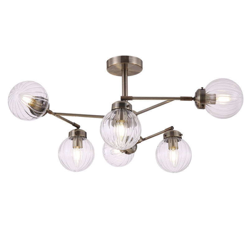 Maytoni Daisy 6L chandelier, brass E14 D 74cm