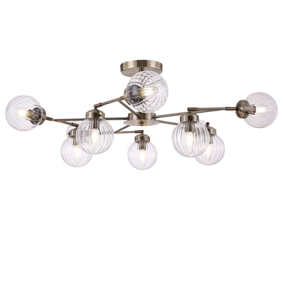 Maytoni Daisy 8L chandelier, brass E14 D 78cm