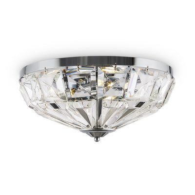 Maytoni Facet 4L flush mount ceiling lamp, chrome E14 D 39.6cm