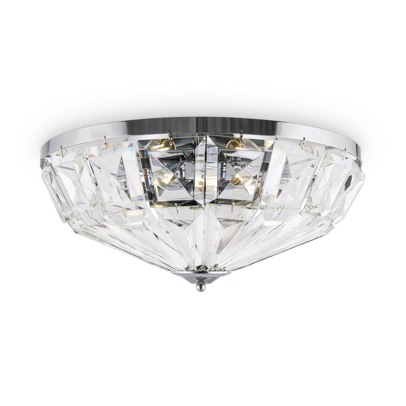 Maytoni Facet 6L flush mount ceiling lamp, chrome E14 D 48.6cm