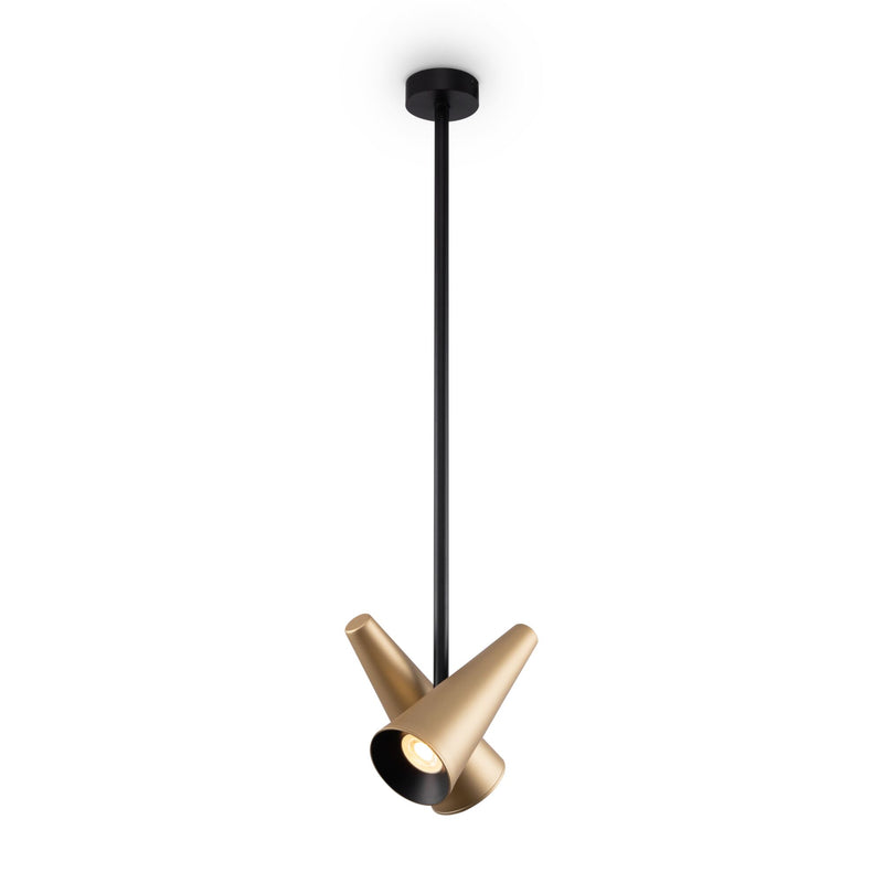 Maytoni Giro 2L pendant lamp, brass GU10 D 21cm