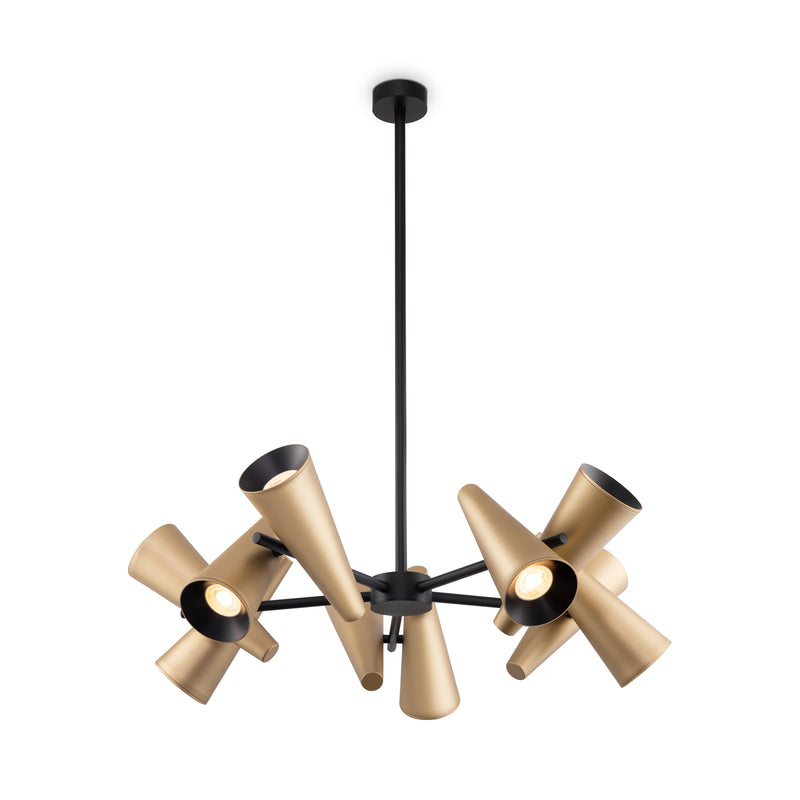 Maytoni Giro 10L chandelier, brass GU10 D 69cm