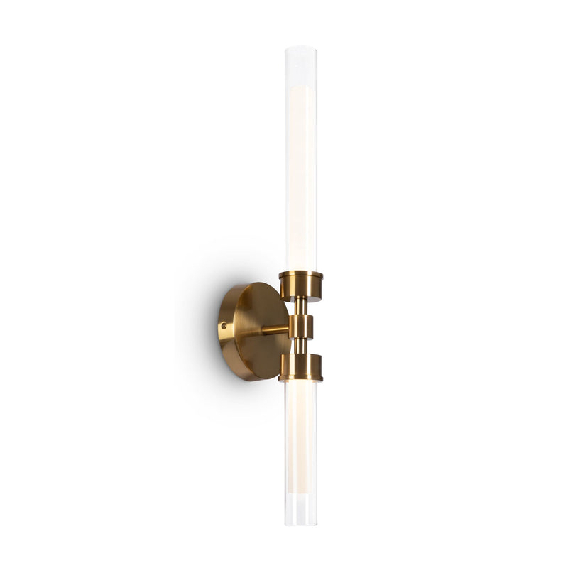 Maytoni Stelo 2L wall sconce lamp, brass LED H 56.6cm