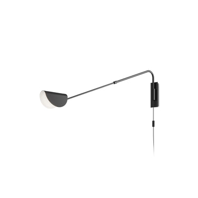 Maytoni Mollis 1L reading swing wall lamp, black G9 H 36cm