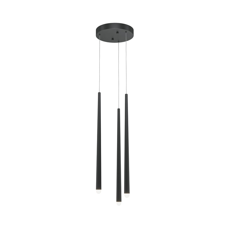 Maytoni Cascade 3L pendant lamp, black LED H 219.3cm