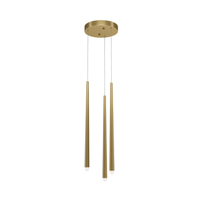 Maytoni Cascade 3L pendant lamp, brass LED H 219.3cm