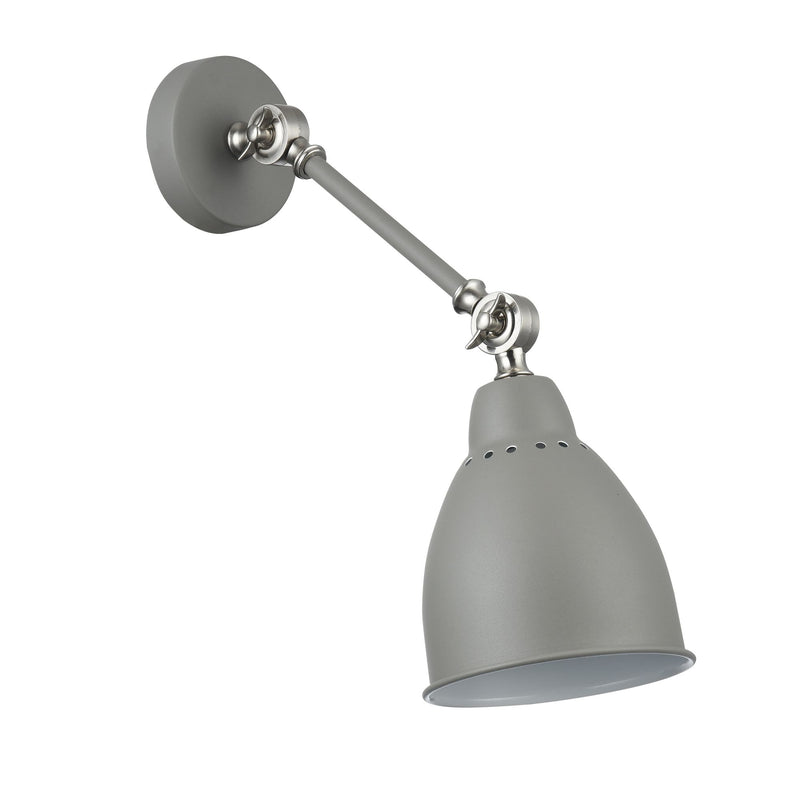 Maytoni Domino 1L lees-schommelwandlamp, grijs E27 H 21cm