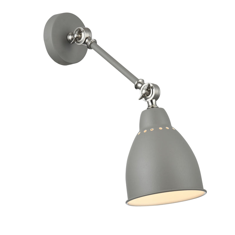 Maytoni Domino 1L reading swing wall lamp, grey E27 H 21cm