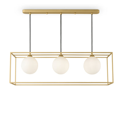 Maytoni Trinity 3L linear suspension ceiling lamp, gold G9 H 20cm